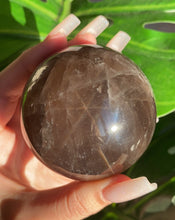 Load image into Gallery viewer, RARE Star Black Rose Quartz Sphere
