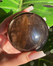 Load image into Gallery viewer, RARE Star Black Rose Quartz Sphere