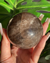 Load image into Gallery viewer, RARE Star Black Rose Quartz Sphere