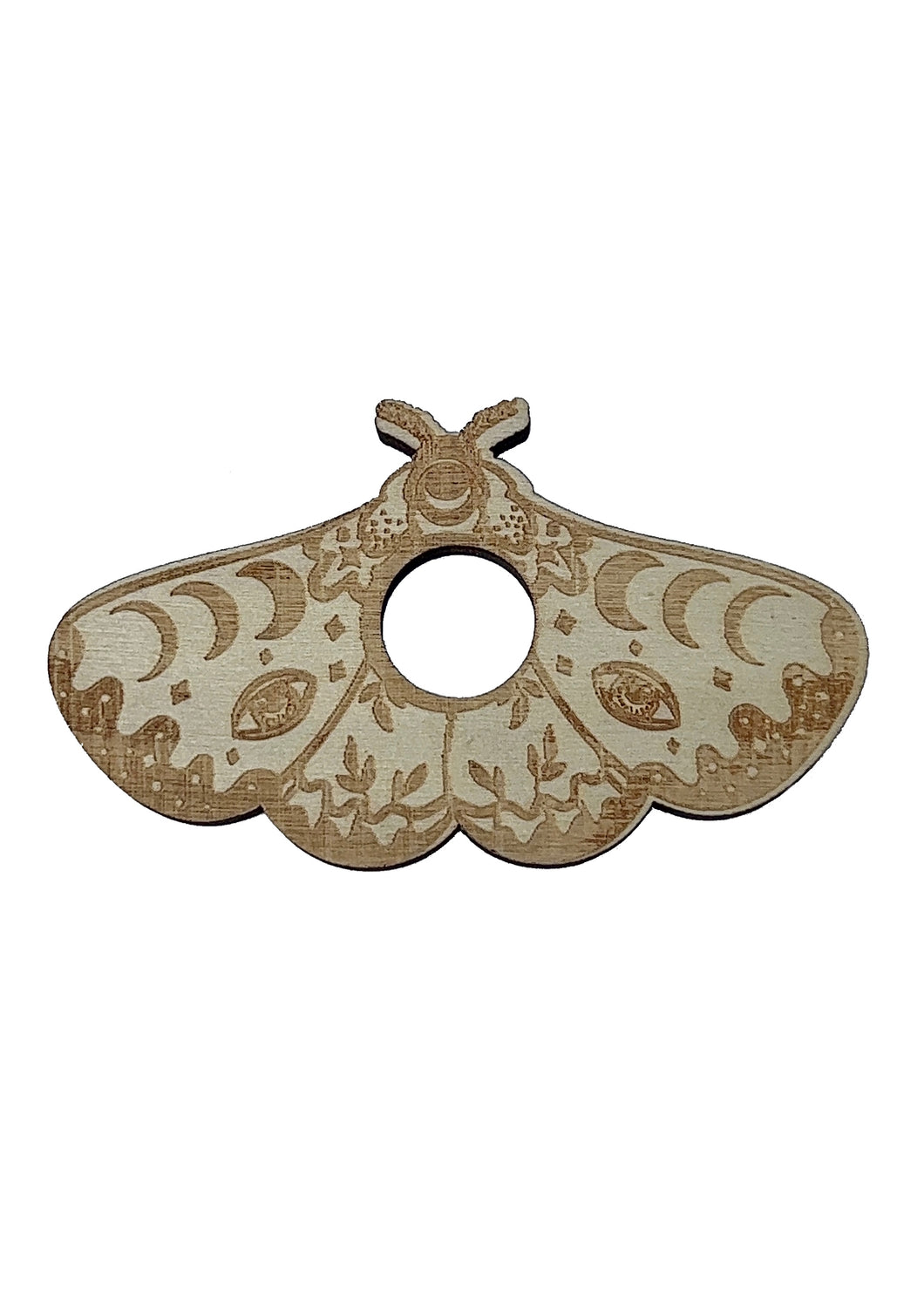 Wooden Moth Engraved Sphere Holder