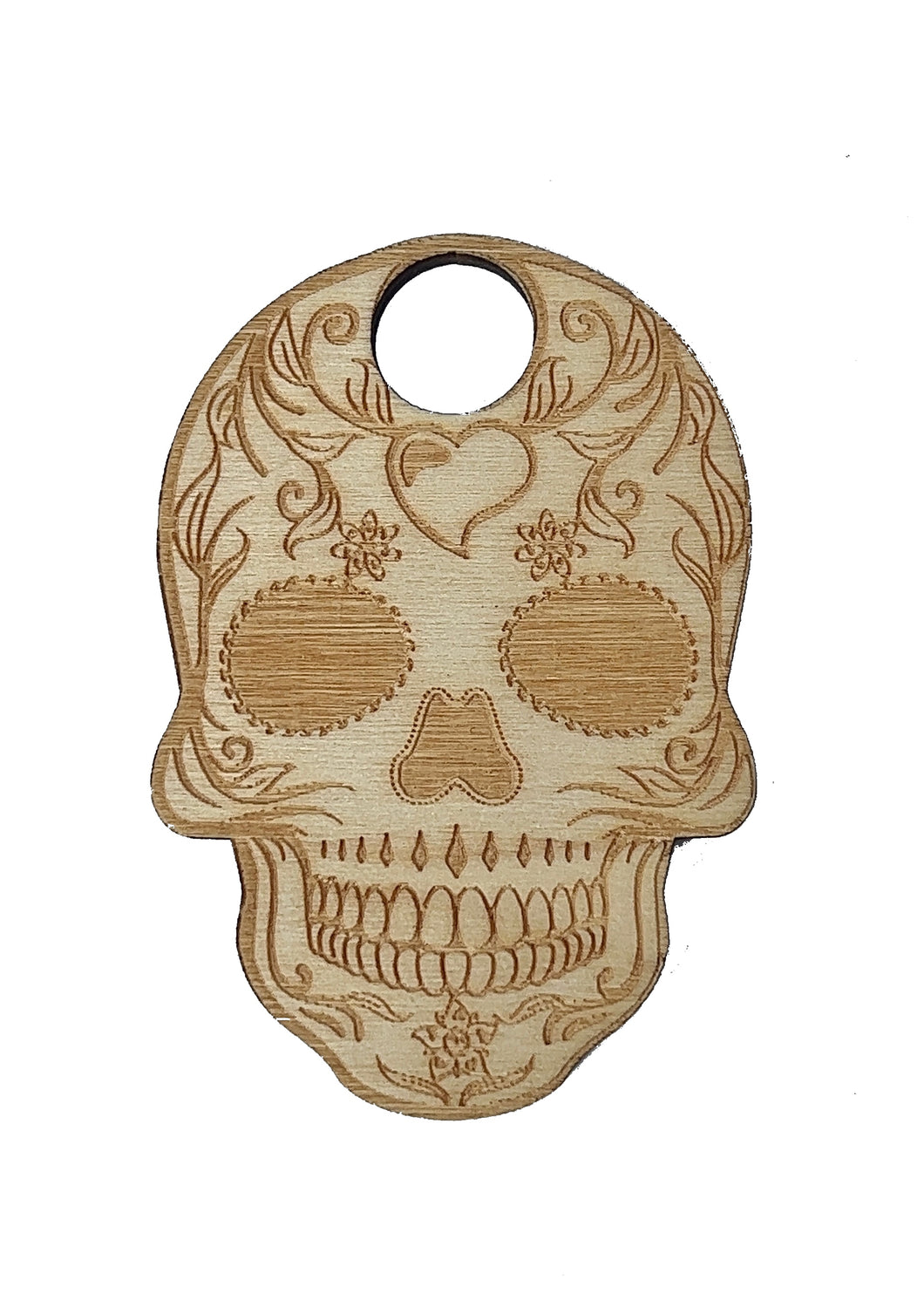 Wooden Skull Engraved Sphere Holder