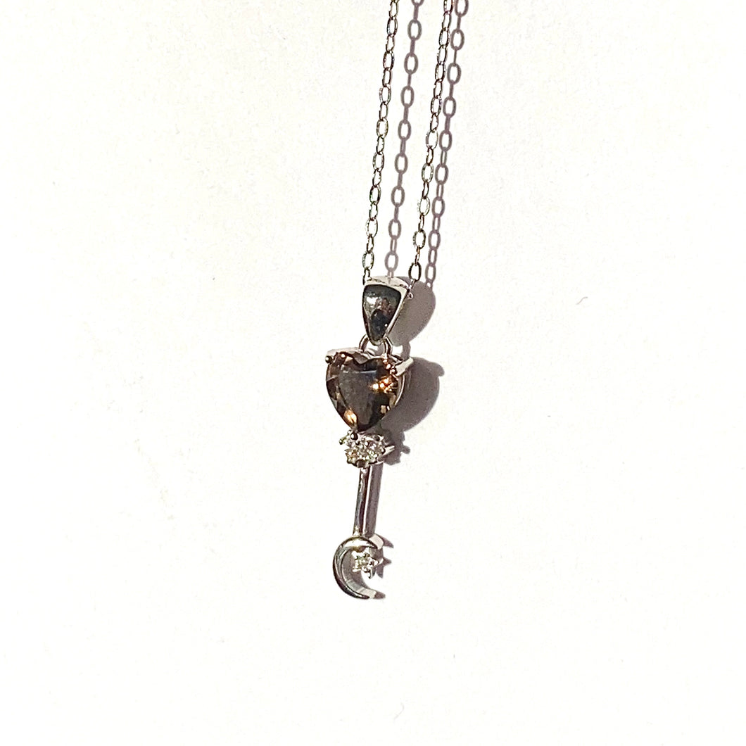 Smoky Quartz Heart Necklace