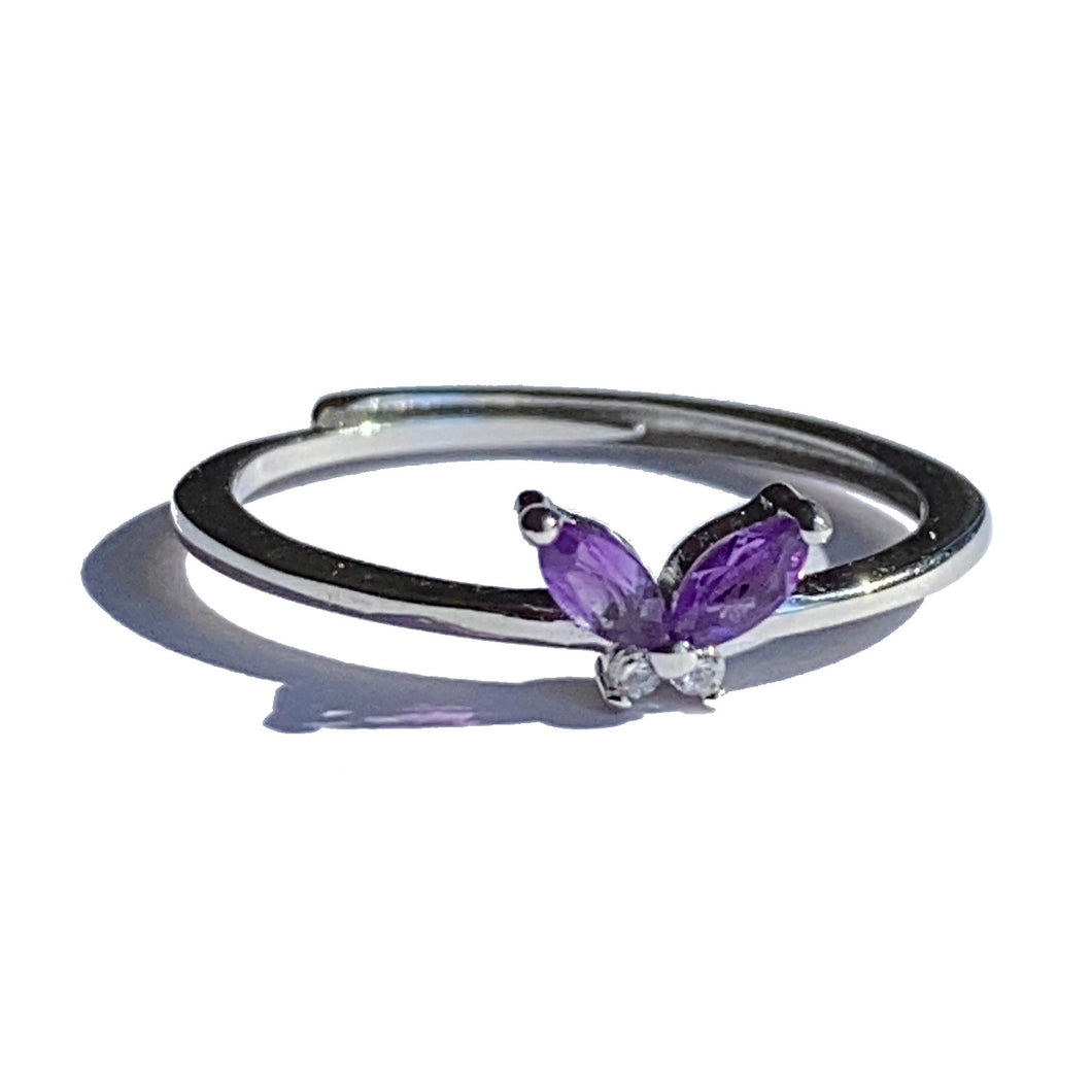 Amethyst Butterfly Ring