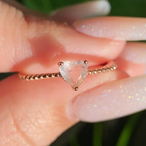 Rose Quartz Heart Ring