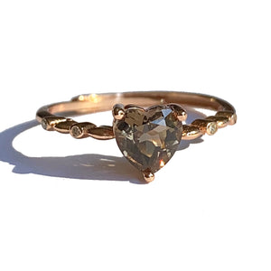 Smoky Quartz Heart Ring