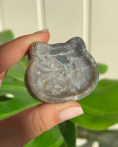 Purple Moss Agate Cat Dish