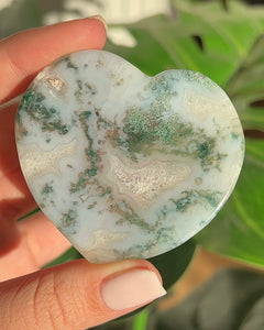 Milky Moss Agate Heart Dish