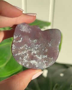 Purple Moss Agate Hello Kitty Dish