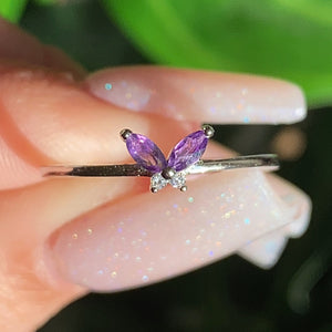 Amethyst Butterfly Ring