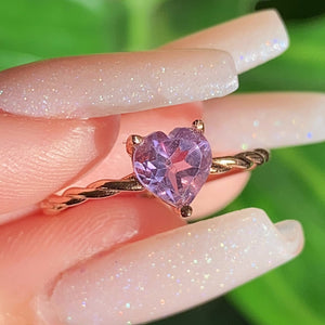 Amethyst Heart Ring