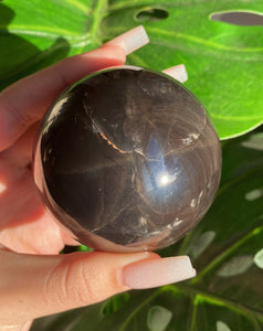 RARE Star Black Rose Quartz Sphere