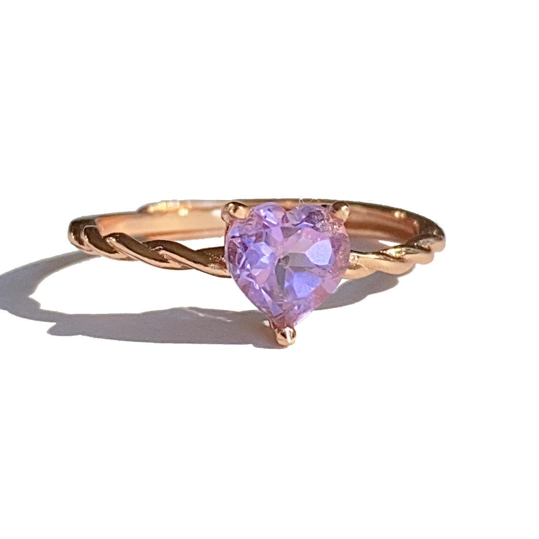 Amethyst Heart Ring